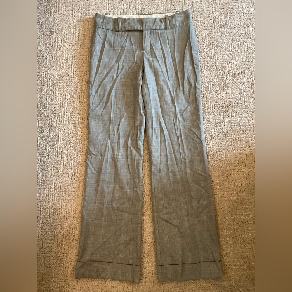 Banana Republic Dress Pants Martin Fit Plaid Lined Wool Wide Leg 4 EUC Y2K Chic